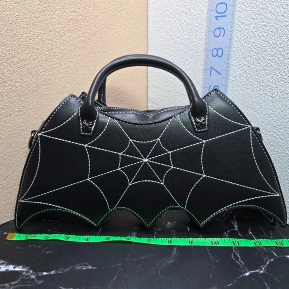 🎃 Bat Crossbody / Handbag With‎ Spider Web Design (NWOT)